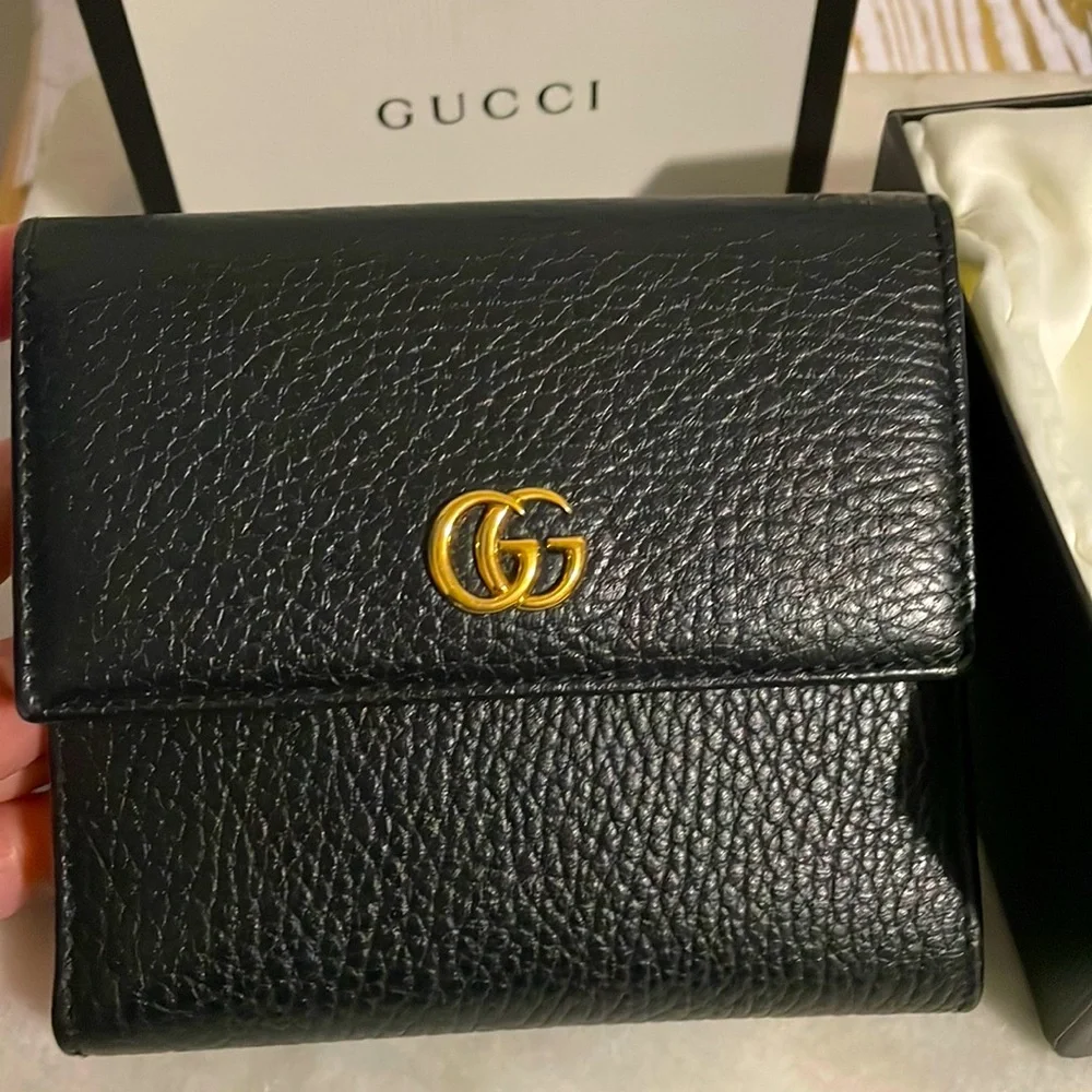 Gucci Marmont Wallet French Flap Black - Picture 1 of 6